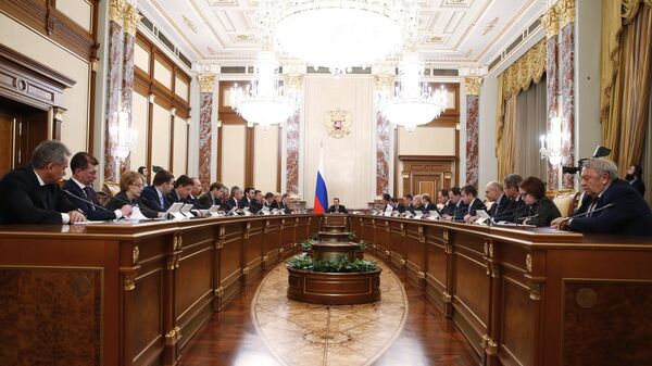 Заседание кабинета министров РФ в Доме правительства РФ