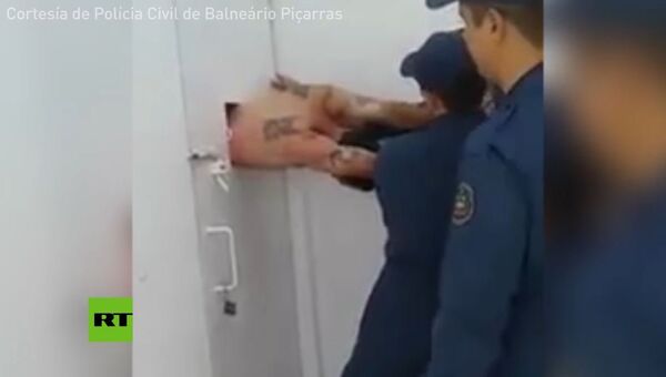 Инцидент в здании полиции Бальнеарио (Бразилия). Скриншот