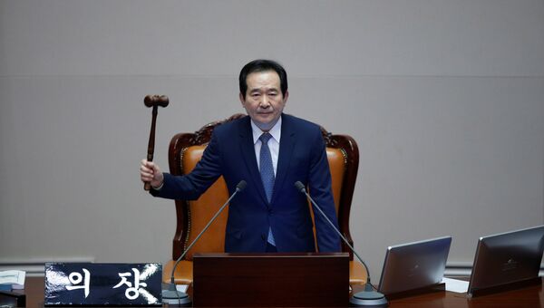 Голосование в парламенте Южной Кореи по вопросу импичмента президенту Пак Кын Хе