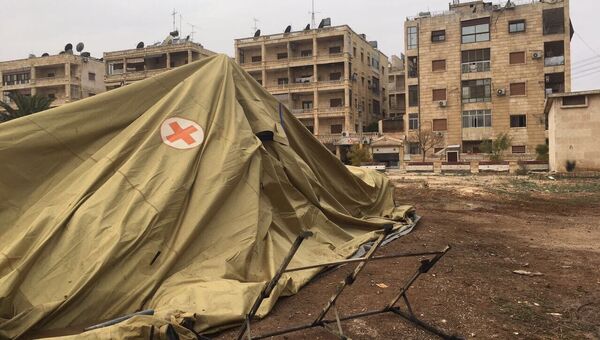 Мобильный госпиталь Минобороны РФ в Алеппо подвергся обстрелу. Архивное фото
