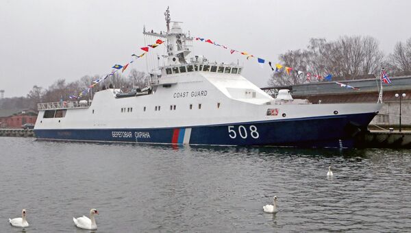 Встреча пограничного сторожевого корабля Надёжный в порту Балтийска