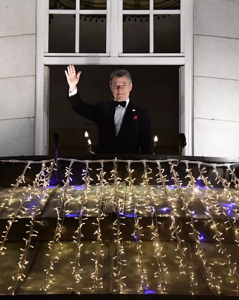 Колумбийский президент и лауреат Нобелевской премии мира 2016 года Хуан Мануэль Сантос в Осло Колумбийский президент и лауреат Нобелевской премии мира 2016 года Хуан Мануэль Сантос в Осло