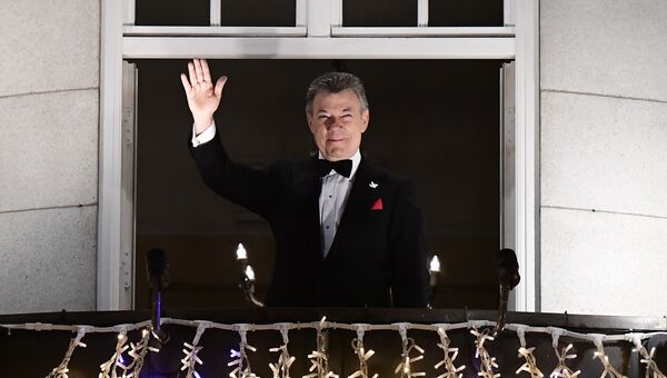 Колумбийский президент и лауреат Нобелевской премии мира 2016 года Хуан Мануэль Сантос в Осло