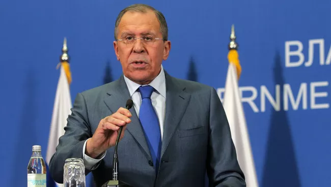 Министр иностранных дел РФ Сергей Лавров на пресс-конференции в Белграде. 12 декабря 2016