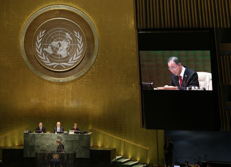 Генеральный секретарь ООН Пан Ги Мун в Нью-Йорке. 12 декабря 2016 года 