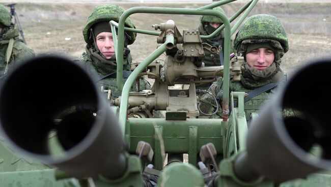 Зенитная артиллерийская установка ПВО РФ. Архивное фото