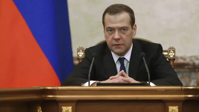 Председатель правительства РФ Дмитрий Медведев проводит заседание кабинета министров РФ в Доме правительства РФ