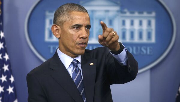 Президент Барак Обама во время пресс-конференции в Белом доме