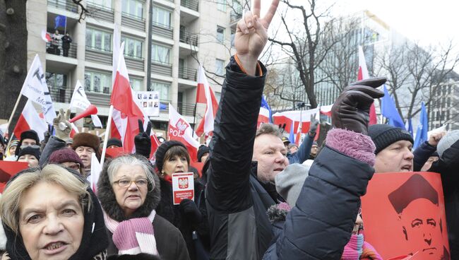 Акция протеста в Варшаве