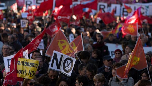 Акции протеста в Мадриде, Испания, 18 декабря 2016 года