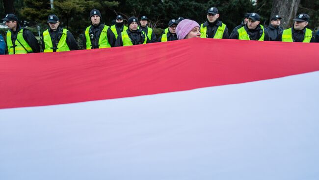 Антиправительственная демонстрация оппозиционных партий в Варшаве. 17 декабря 2016