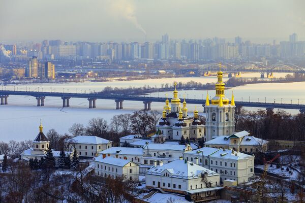 Панорама зимнего Киева Панорама зимнего Киева