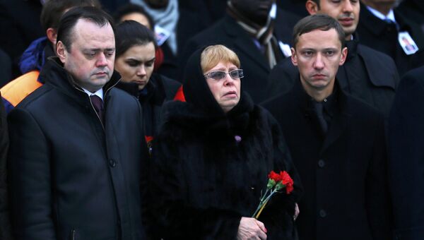 Жена Марина Карлова на панихиде по погибшему послу России Андрею Карлову в Турции