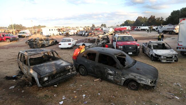 Последствия взрыва на рынке пиротехники в Мексике. 20 декабря 2016