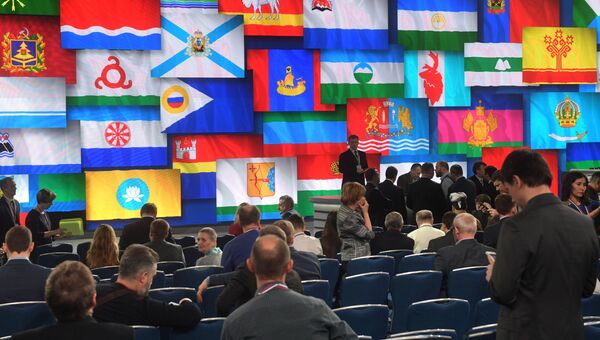 Журналисты перед началом двенадцатой большой ежегодной пресс-конференции президента РФ Владимира Путина. 23 декабря 2016