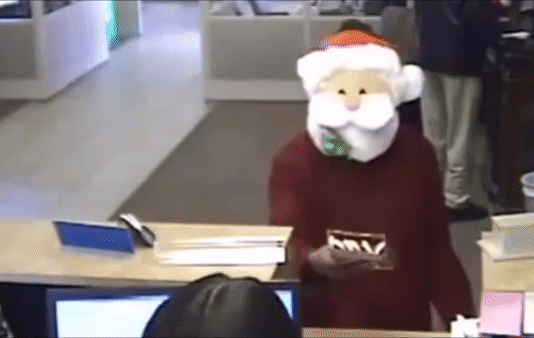 В США мужчина в костюме Санта-Клауса ограбил банк