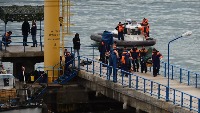 Поисково-спасательные работы на месте крушения самолёта Ту-154 Минобороны РФ в Сочи