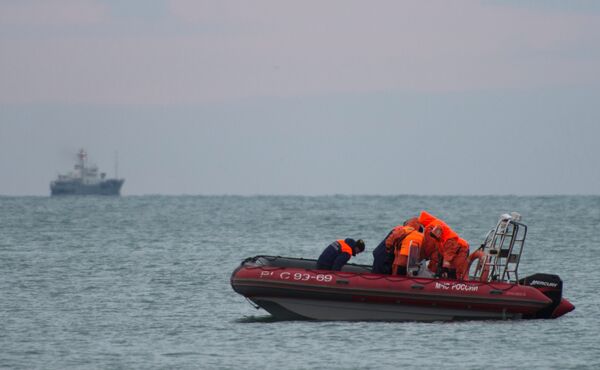 Поисково-спасательные работы у побережья Черного моря, где потерпел крушение самолет Минобороны РФ Ту-154. 26 декабря 2016