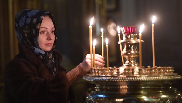 Панихида в Богоявленском кафедральном соборе в Москве по погибшим в авиакатастрофе Ту-154 в Сочи