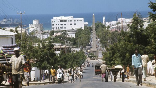 Город Могадишо - столица Сомалийской Демократической Республики. Архивное фото