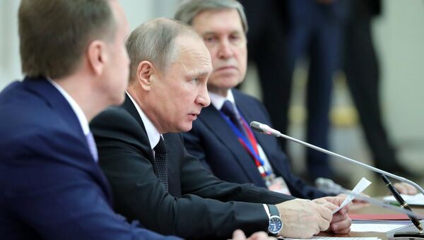 Владимир Путин на заседании ВЕЭС и сессии Совета коллективной безопасности ОДКБ в Санкт-Петербурге. 26 декабря 2016