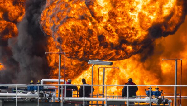 Мощный взрыв на нефтеперерабатывающем заводе в Хайфа, Израиль