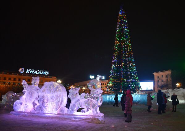 Новогодняя елка в центре Хабаровска