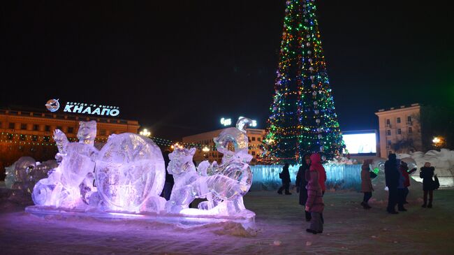 Новогодняя елка в центре Хабаровска. Архивное фото