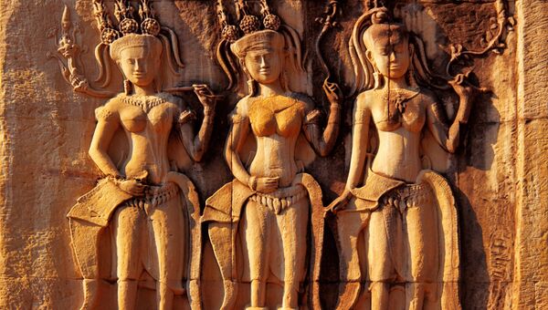 Скульптура Апсары в Ангкор-Ват, Камбоджа