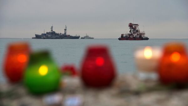 Поисково-спасательные работы у побережья Черного моря, где потерпел крушение самолет Минобороны РФ Ту-154. 27 декабря 2016