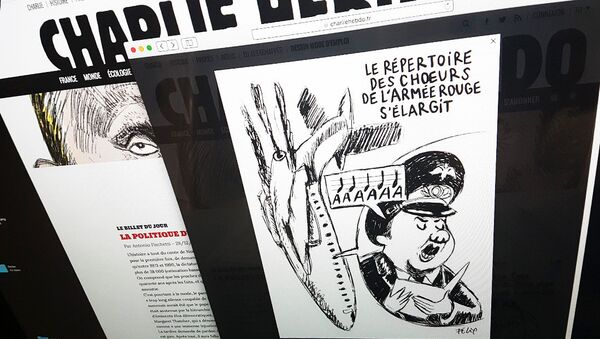 Карикатура Charlie Hebdo на тему крушения самолета Ту-154 в Сочи