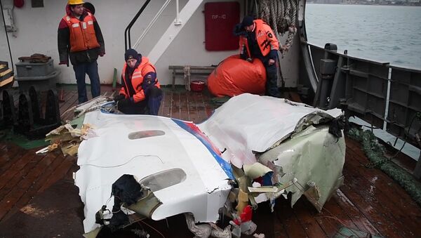 Фрагменты самолета Ту-154, потерпевшего крушение над Черным морем у берегов Сочи
