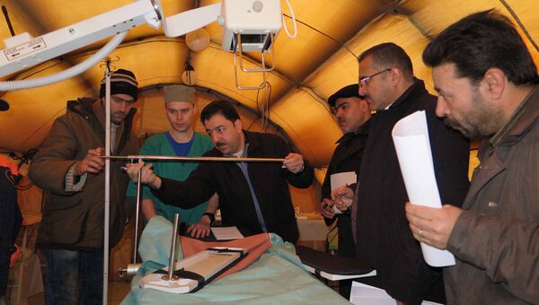 Работа мобильного госпиталя МЧС России в Сирии