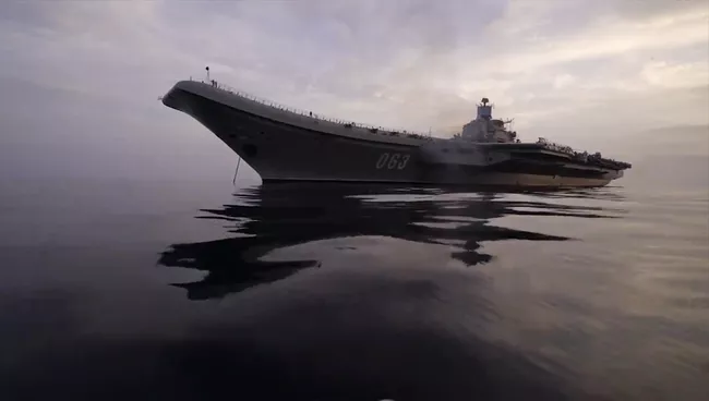 Боевая работа авиации ТАВКР Адмирал Кузнецов в Средиземном море у берегов Сирии