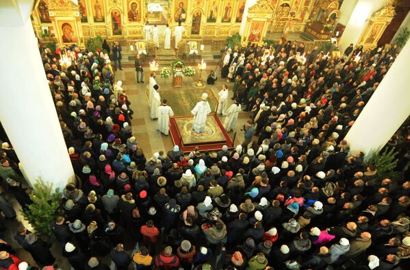 Рождественская служба в Кафедральном соборе во имя Казанской иконы Божией Матери в Чите