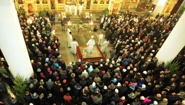 Рождественская служба в Кафедральном соборе во имя Казанской иконы Божией Матери в Чите