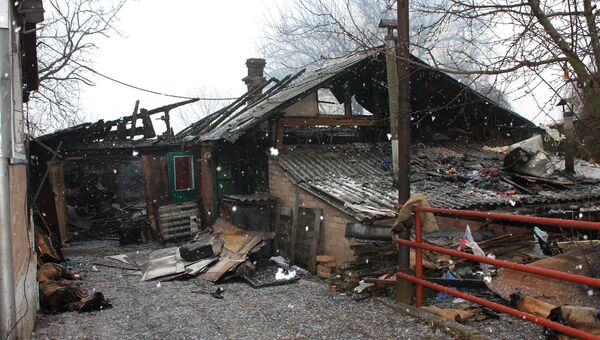 Последствия обстрела села Зайцево в Донецкой области в январе 2017 года