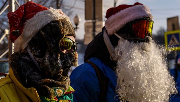 Участники Второго зимнего Московского Велопарада Участники Второго зимнего Московского Велопарада