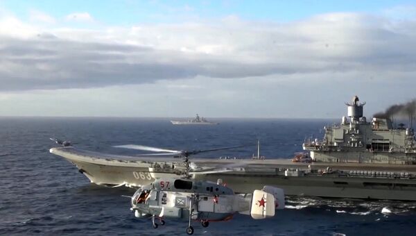 Тяжёлый авианесущий крейсер (ТАВКР) Адмирал Кузнецов в Средиземном море у берегов Сирии