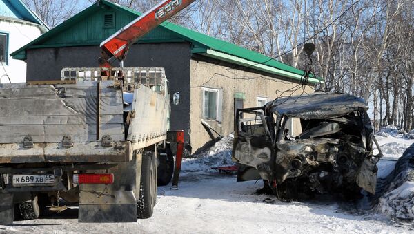 Сгоревший автомобиль скорой помощи. 11 января 2017
