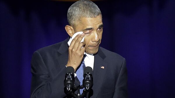 Барак Обама во время прощальной речи в Чикаго. Архивное фото