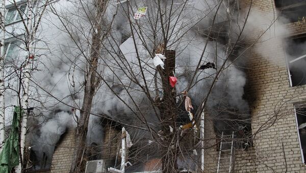 На месте взрыва бытового газа в многоэтажном доме в Ленинском районе Саратова. Архивное фото