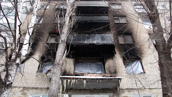 Жилой дом в Ленинском районе Саратова, где 11 января произошел взрыв бытового газа с последующим возгоранием. 12 января 2017