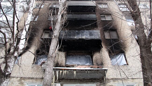 Жилой дом в Ленинском районе Саратова, где произошел взрыв бытового газа с последующим возгоранием. Архивное фото