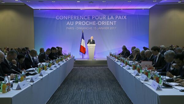 Делегаты на Международной палестино-израильской конференции в Париже, 15 января 2017