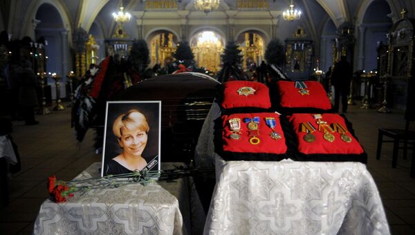 Церемония прощания с Елизаветой Глинкой в Успенском храме Новодевичьего монастыря. 16 января 2017