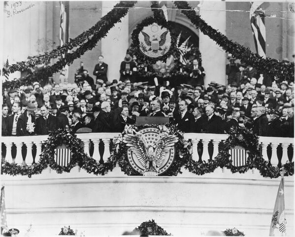 Инаугурация президента Франклина Рузвельта в Вашингтоне, округ Колумбия, США, 1933