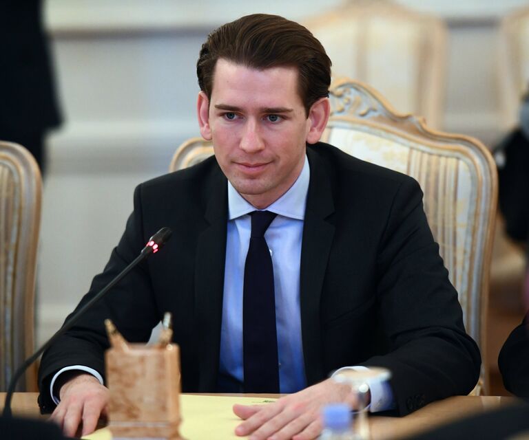 Глава МИД Австрии Себастьян Курц во время встречи с министром иностранных дел РФ Сергеем Лавровым в Москве. 18 января 2017