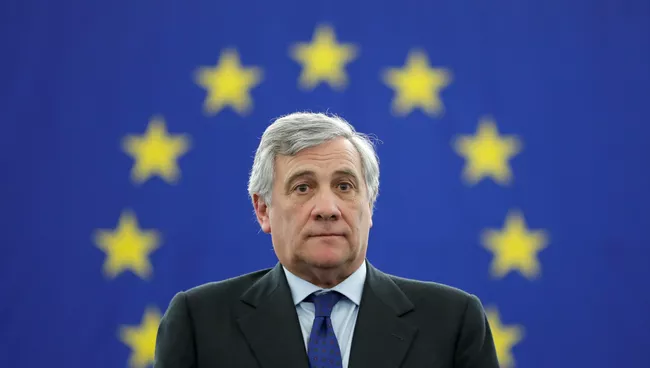 Избранный председатель Европарламента итальянец Антонио Таяни. 17 января 2017 года