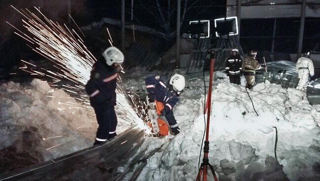 Обрушение конного клуба в Бердске Новосибирской области